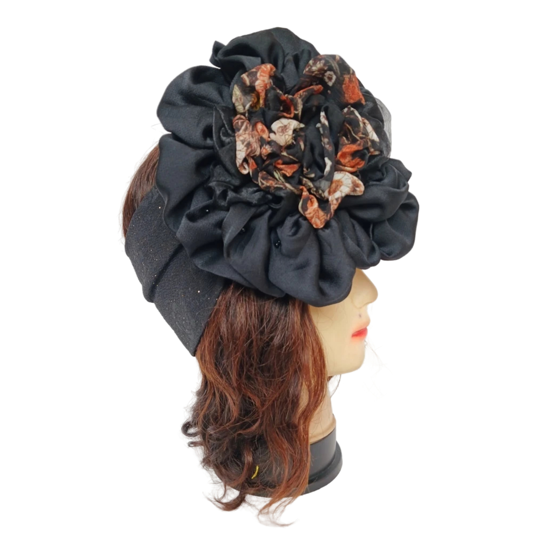 Bandeau noir avec fleur