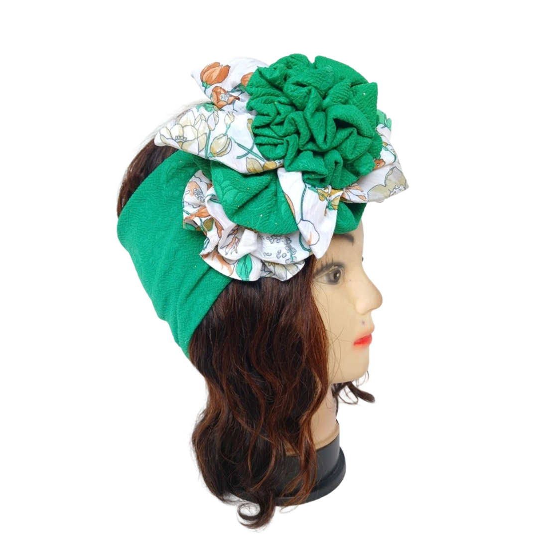 Bandeau vert avec fleur