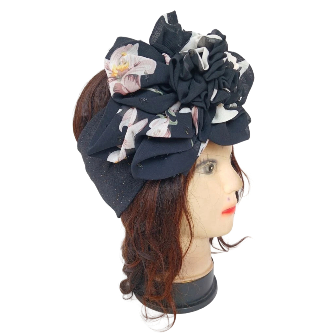 Bandeau noir avec fleur