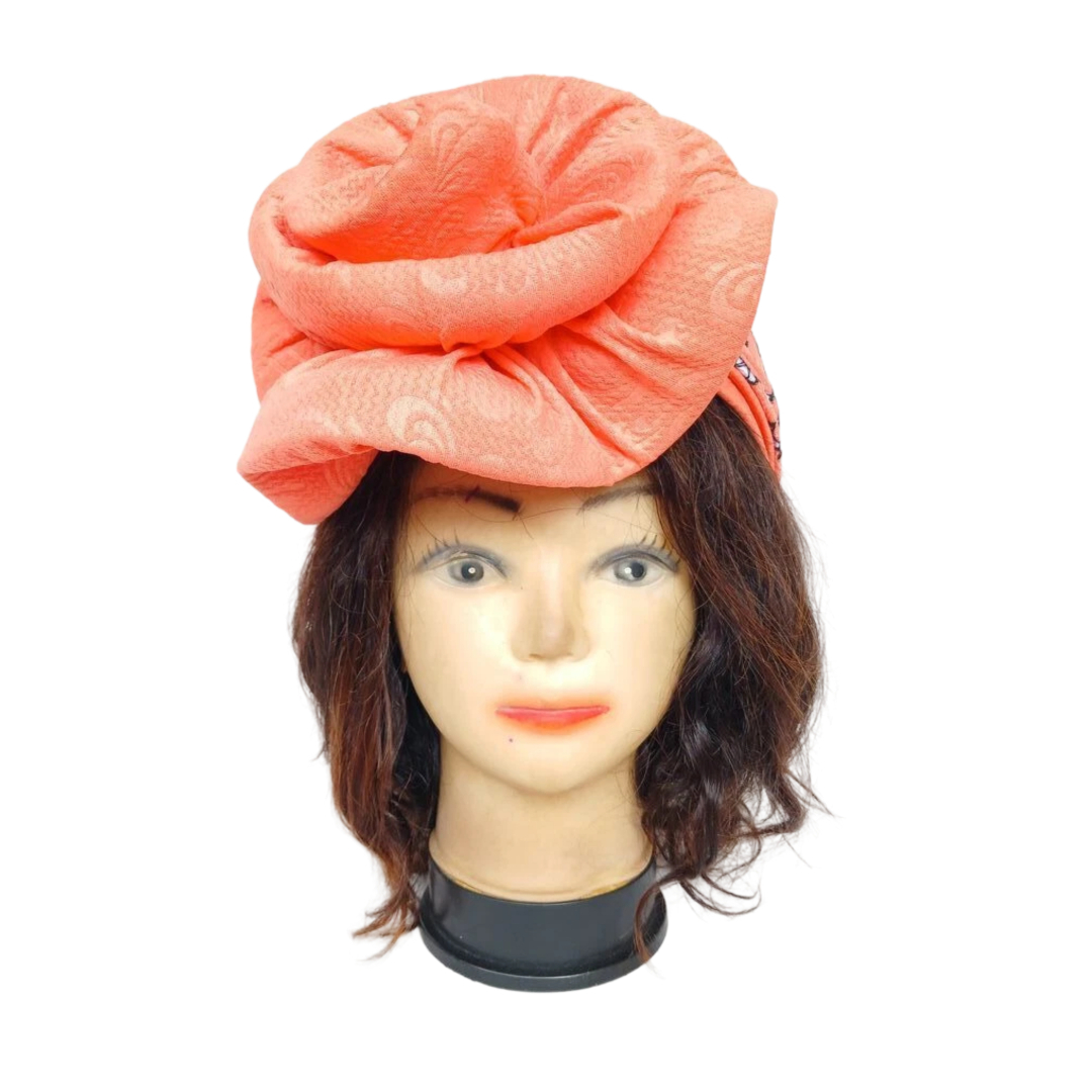 Bandeau rose saumon avec grosse fleur