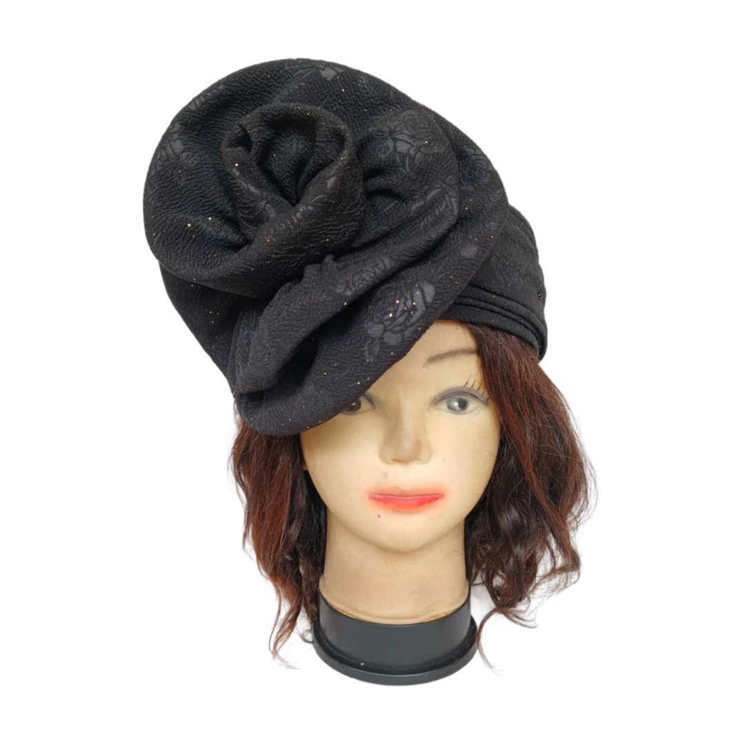 Bandeau noir avec grosse fleur