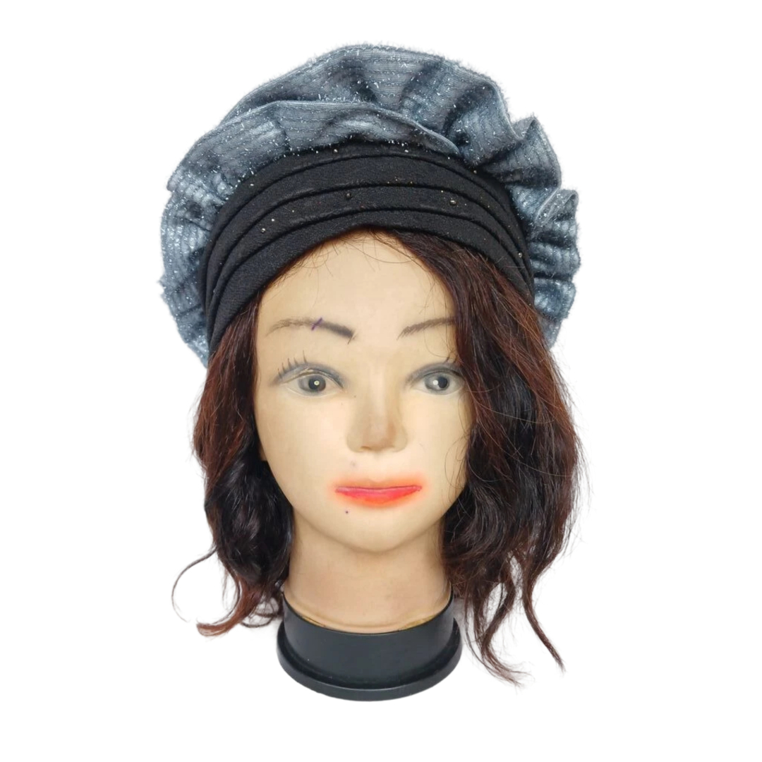 Bandeau fleur noir et gris