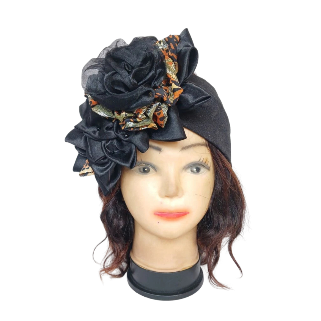 Bandeau noir avec fleur