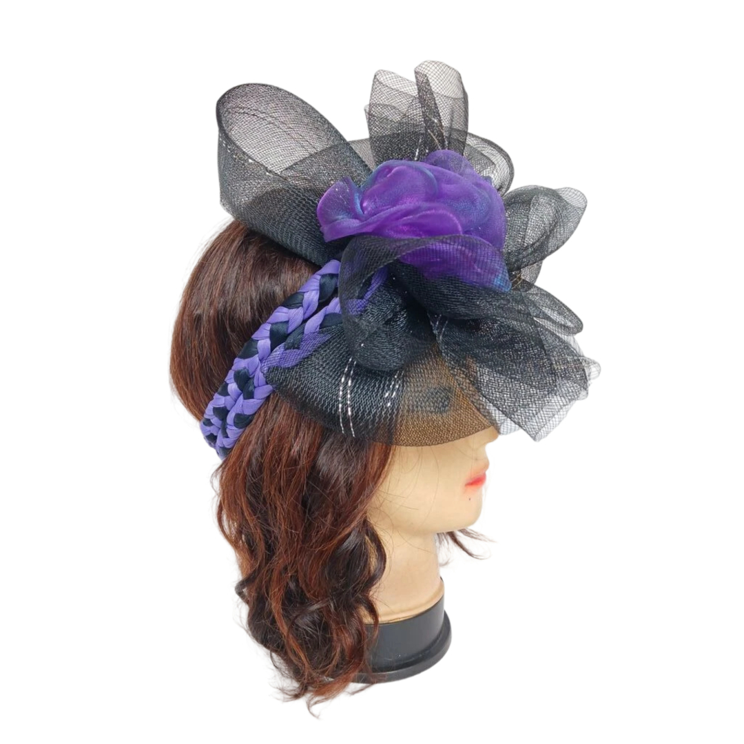 Bandeau crinoline noir violet