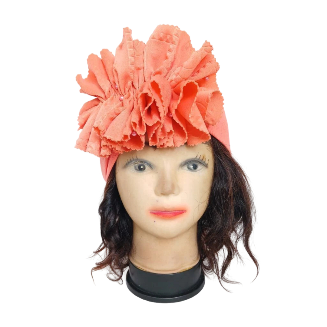 Bandeau fleur couleur rose saumon