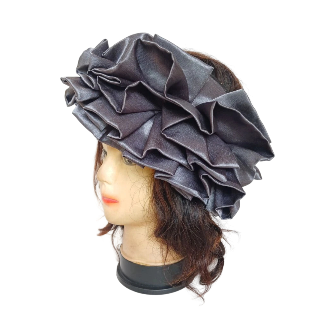 Bandeau fleur noir gris