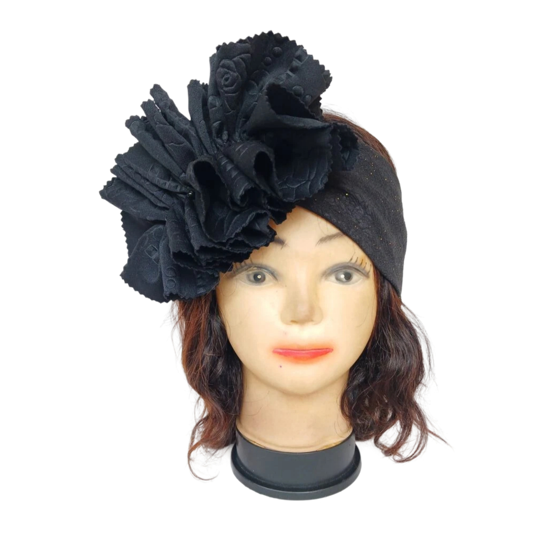 Bandeau noir avec fleur