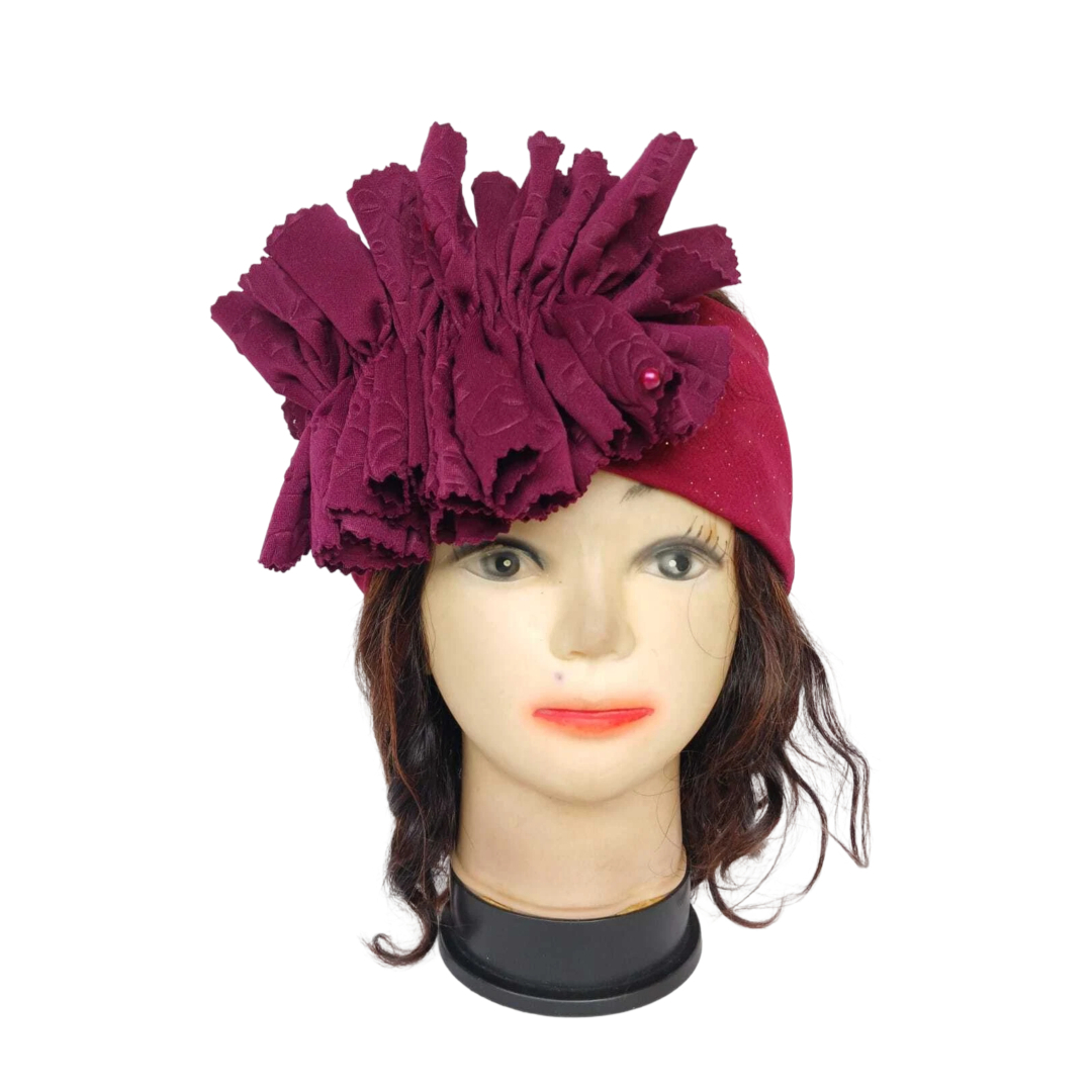 Bandeau bordeau avec fleur