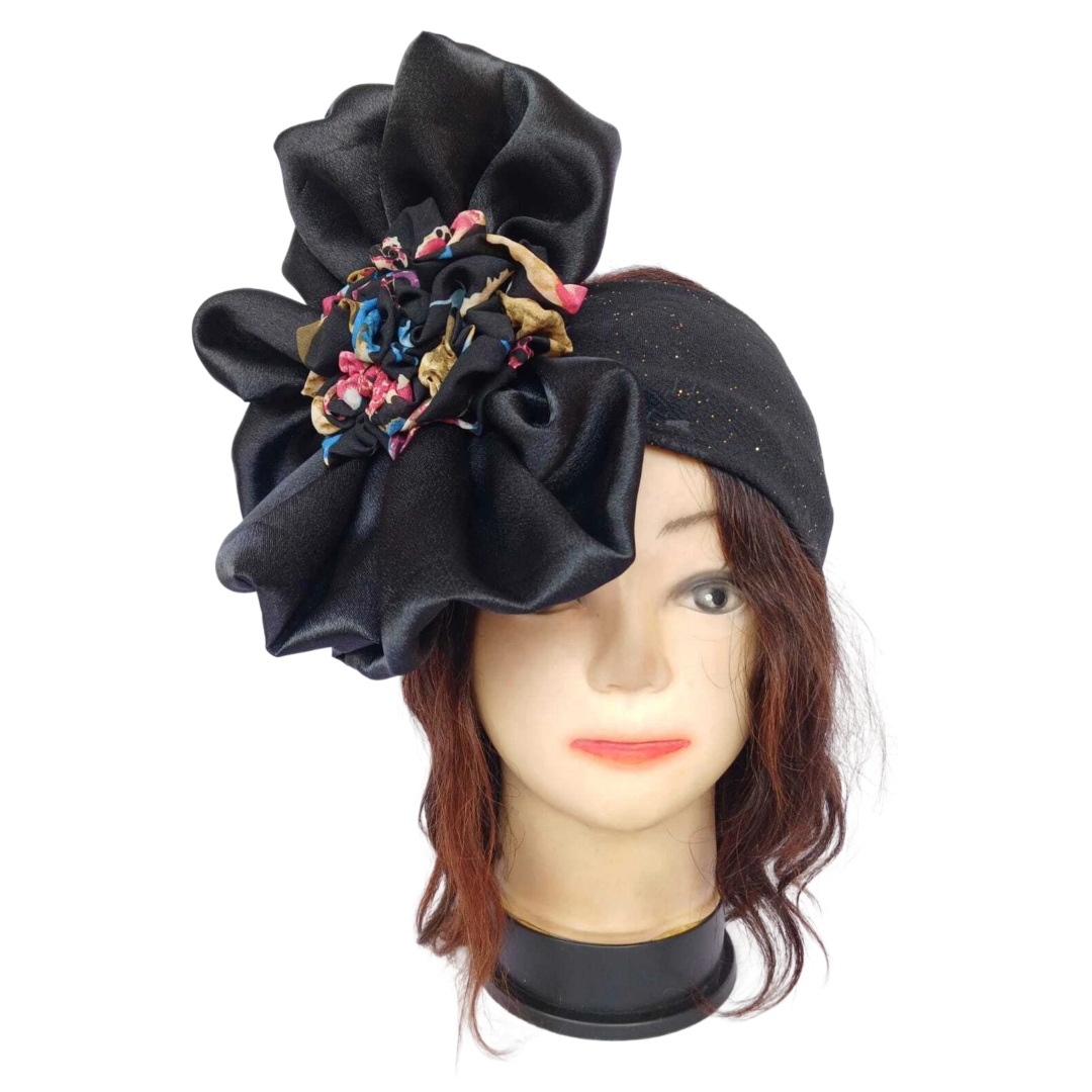 Bandeau fleur noir avec fleur