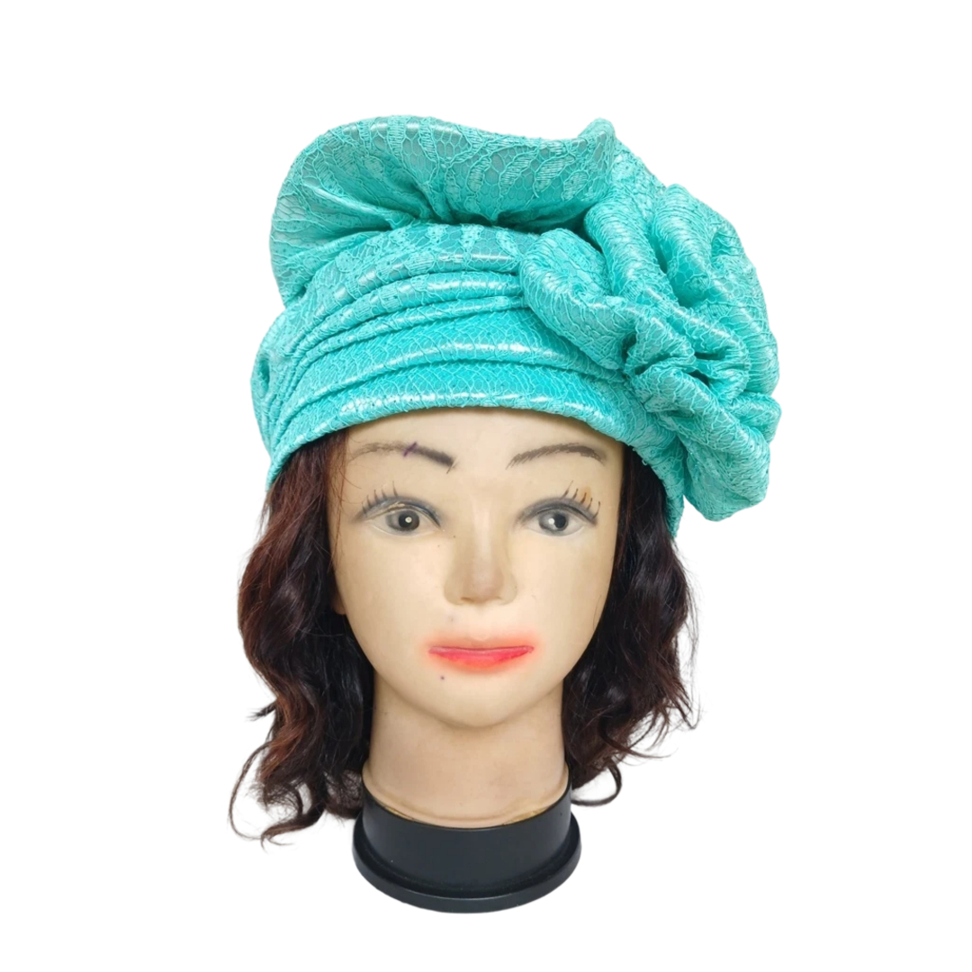 Turbans vert anis avec fleur