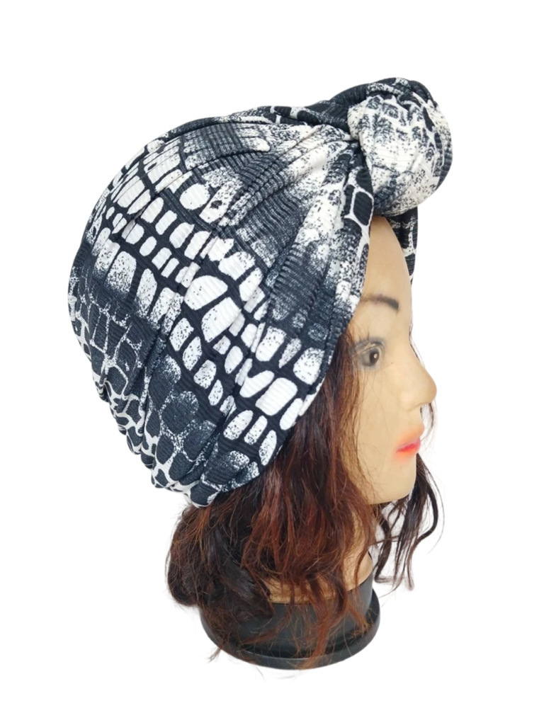 Turban à motif avec noeud