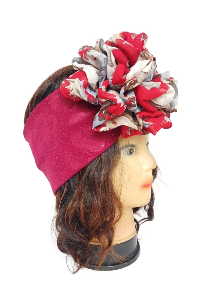 Bandeau bordeau avec fleur