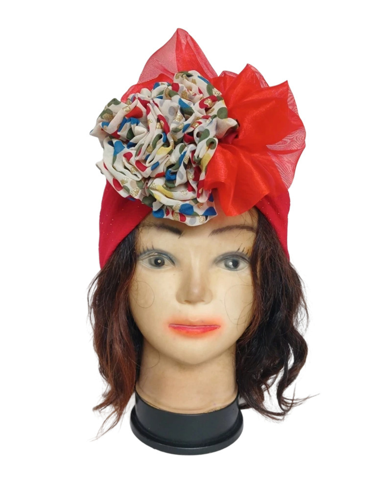 Bandeau rouge avec fleur