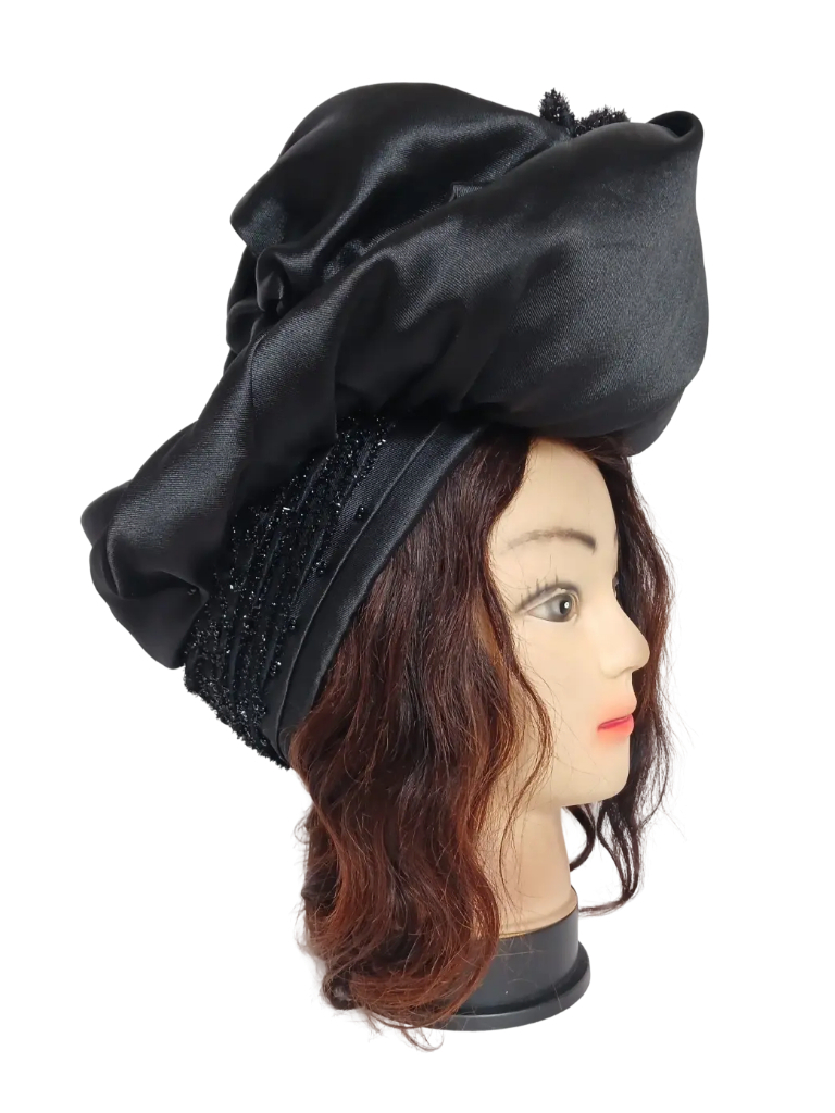 Turban chapeau noir