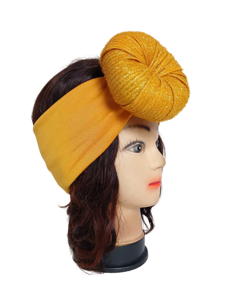 Bandeau jaune moutarde avec cercle avant