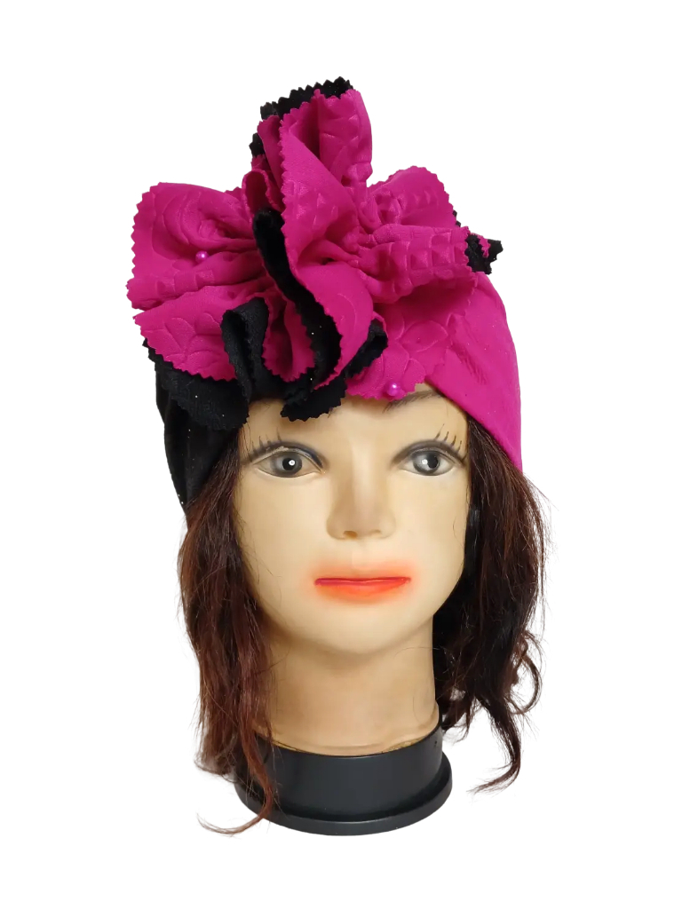 Bandeau noir rose avec fleur