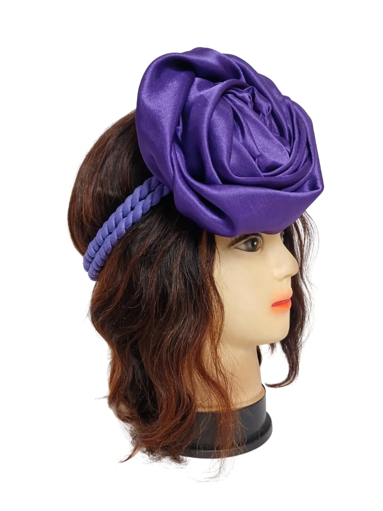 Bandeau violet à corde avec fleur