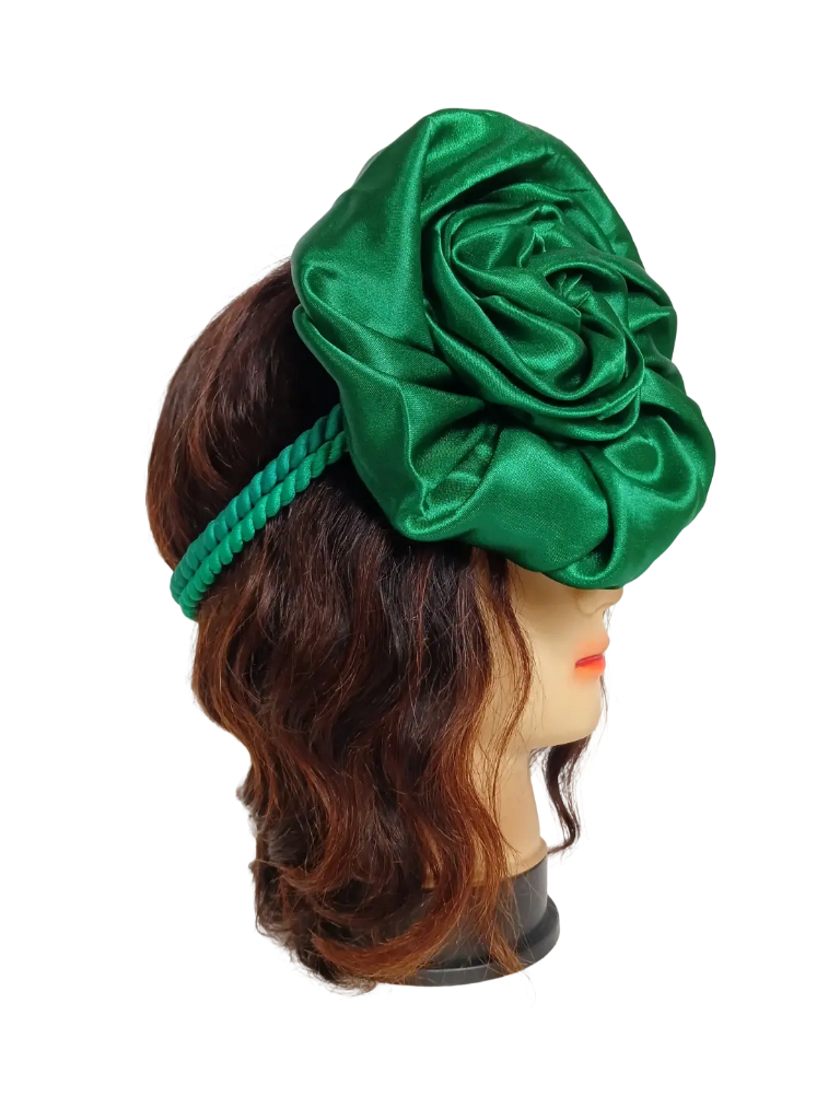 Bandeau rose fuchsia à corde avec fleur