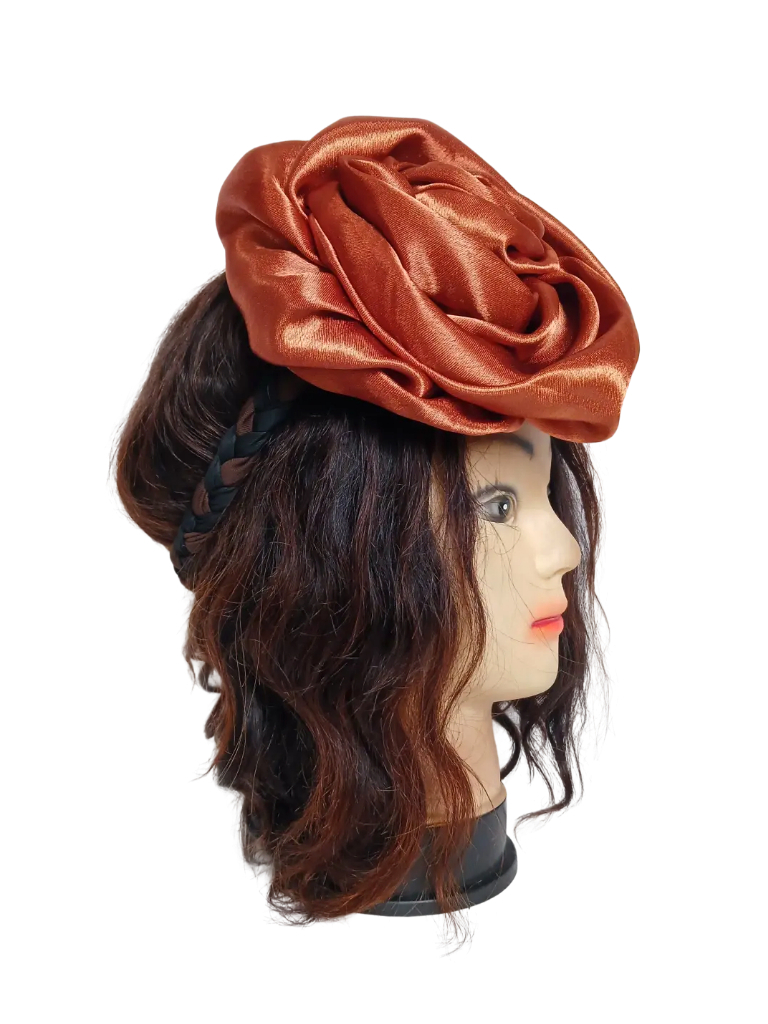 Bandeau marron à corde avec fleur