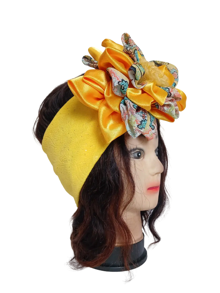 Bandeau jaune avec fleur