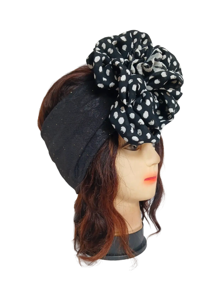 Bandeau noir avec fleur